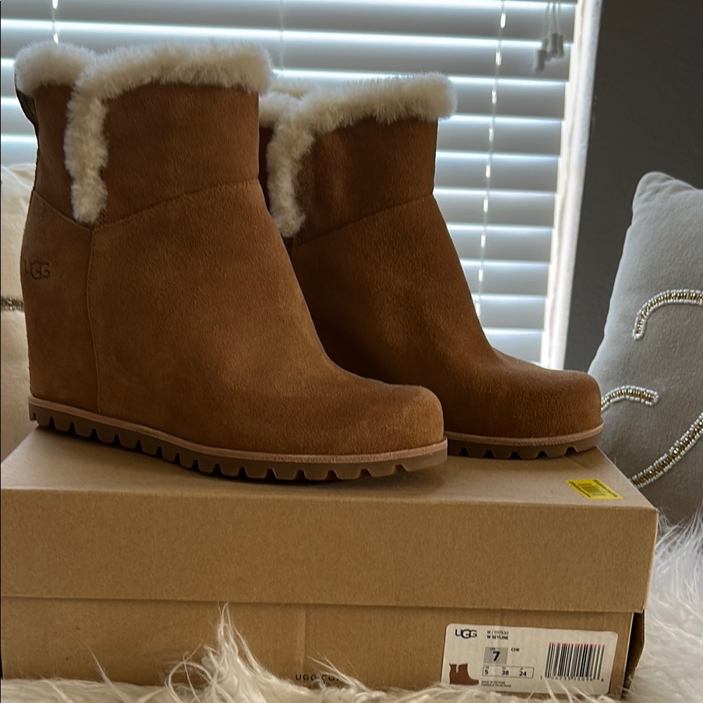 UGG Women's Tan Wedge Boots